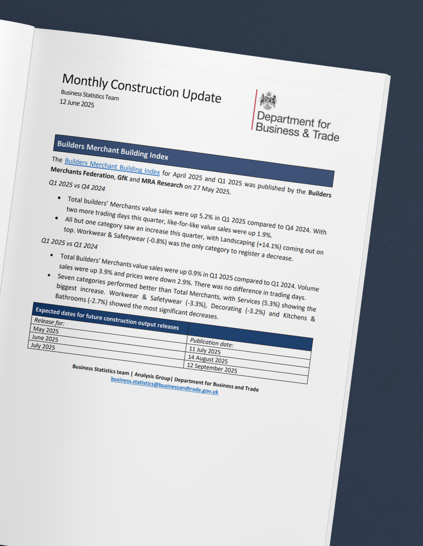 June Construction Update from the Department for Business & Trade ...